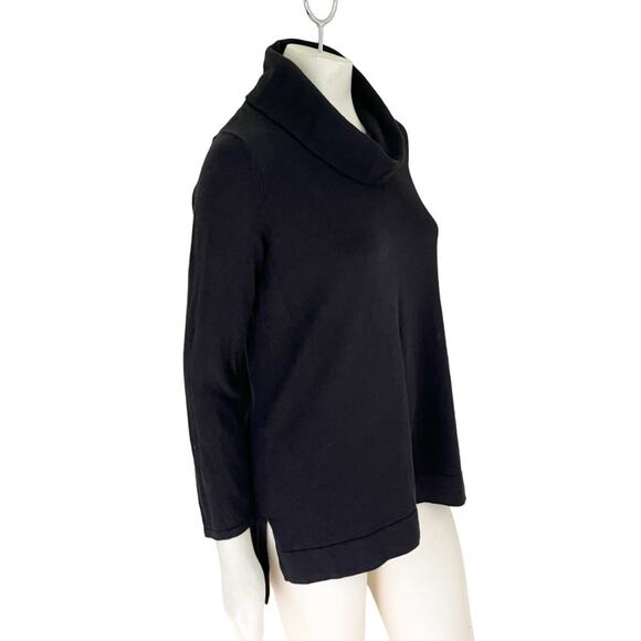 J.JILL Long Sleeve Cowl Neck Tunic Sweater in Black SZ S - Picture 4 of 9